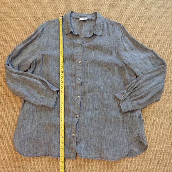 S O L D ! J Jill Gray 100% Linen Shirt M - Picture 4 of 6